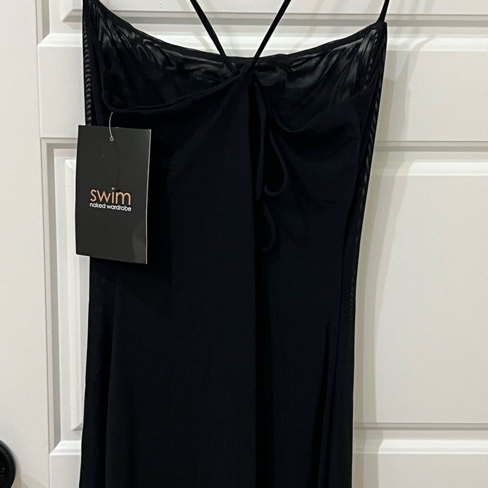 Naked Wardrobe Sleek Black Swim Coverup